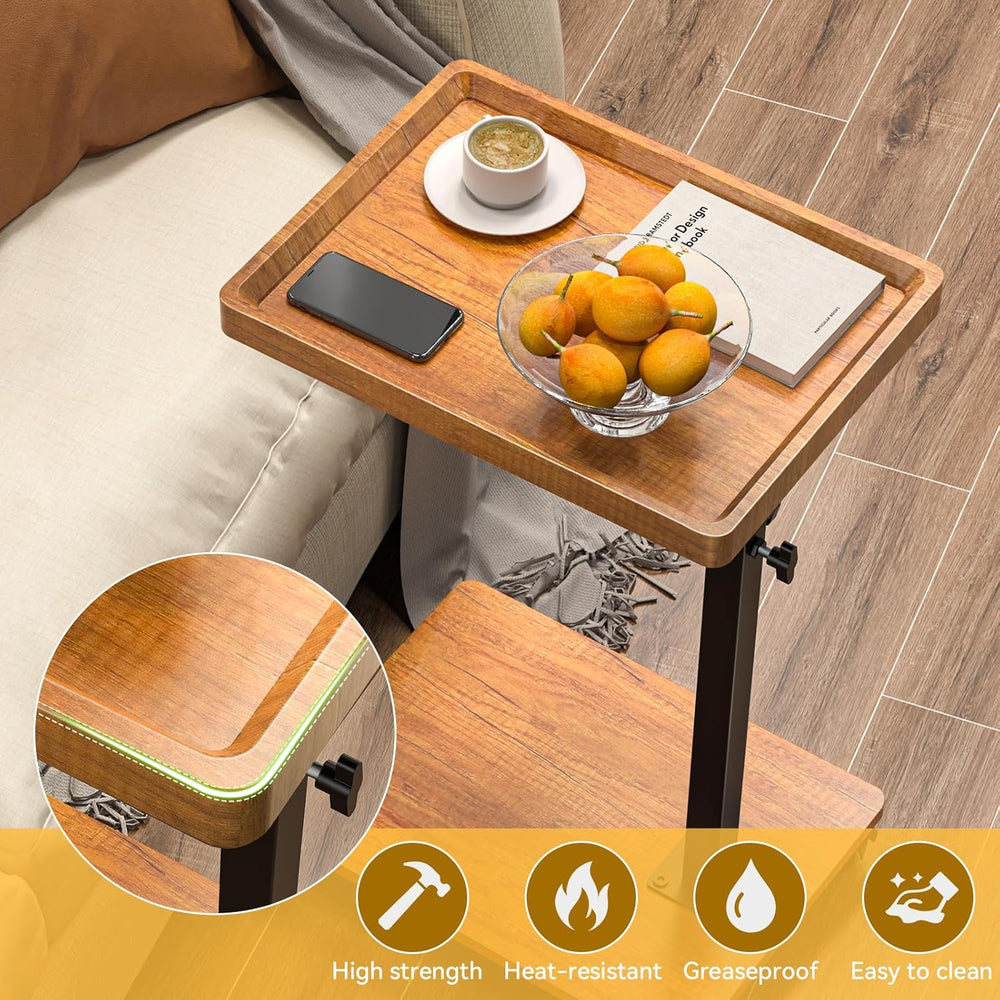 XNSDXV C Table End Table Adjustable Height, 360ยฐSwivel TV Tray Table for Smal...