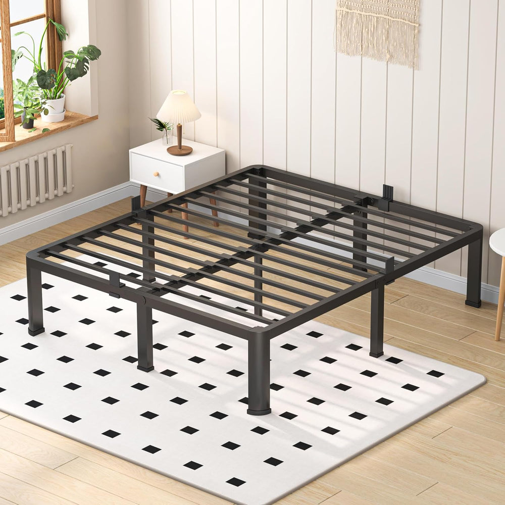 VIPSHOW 14 Inch Queen Heavy Duty 3500lbs Bed Frame with Round-Corner