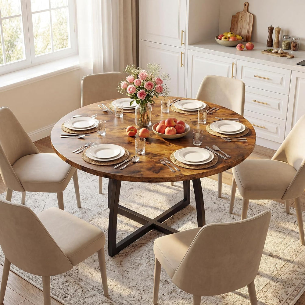 CHOEZON 47.2-Inch Round Dining Table for 4, Kitchen Dining Room Circle Dinner...