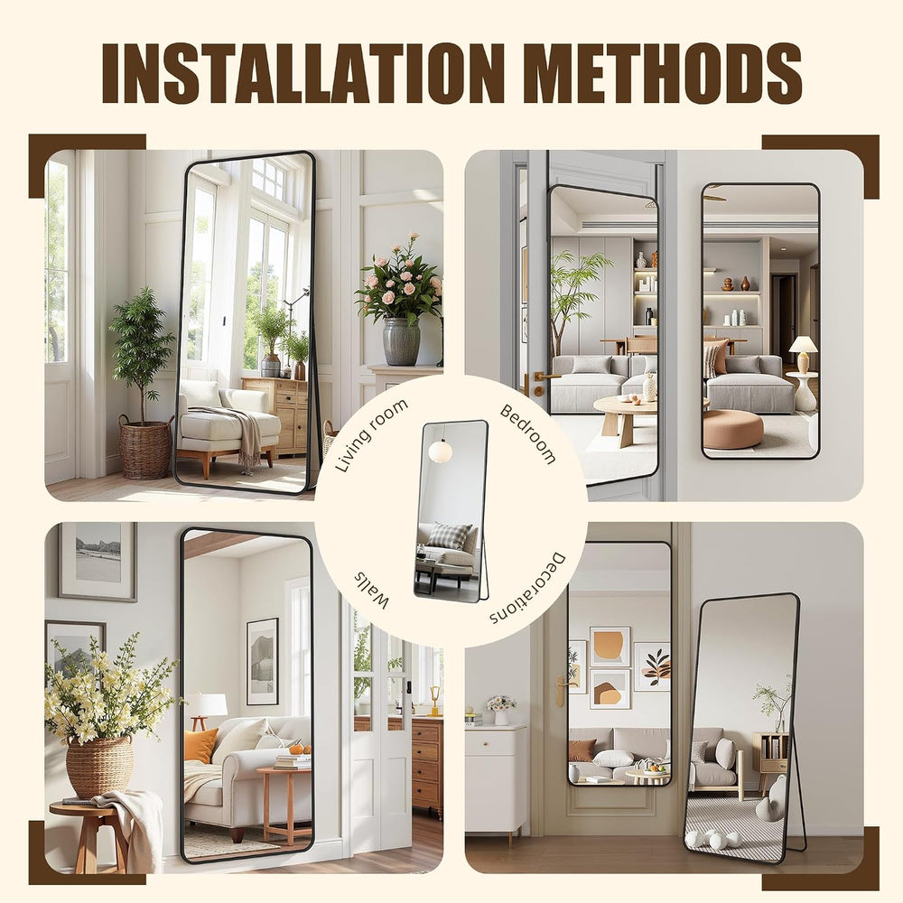 Antok Over The Door Mirror Full Length, 58'' x 21''Wall Mount...
