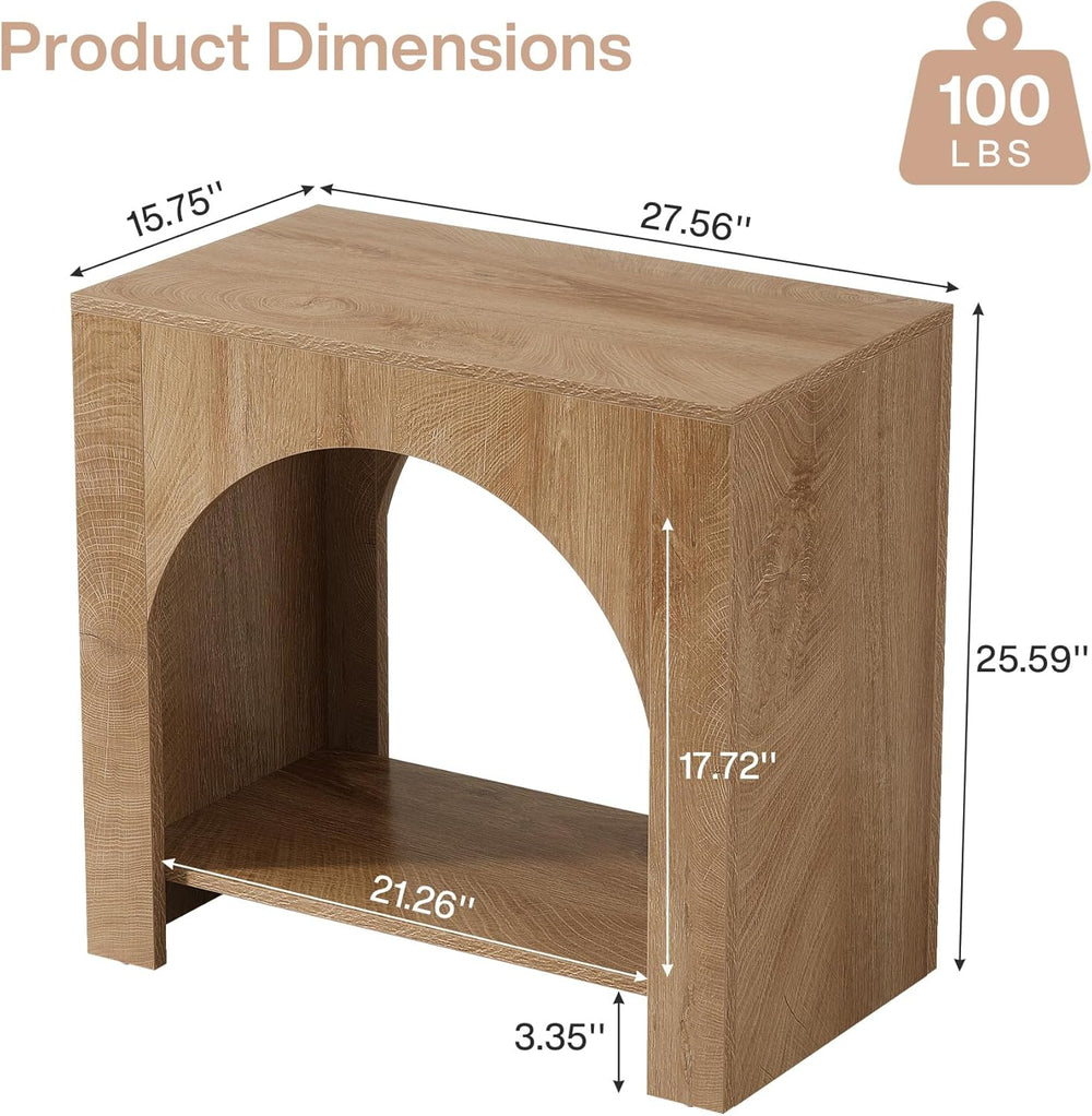 Tribesigns Farmhouse End Side Table of 2 Packs, Large Sofa Side Table with Wo...