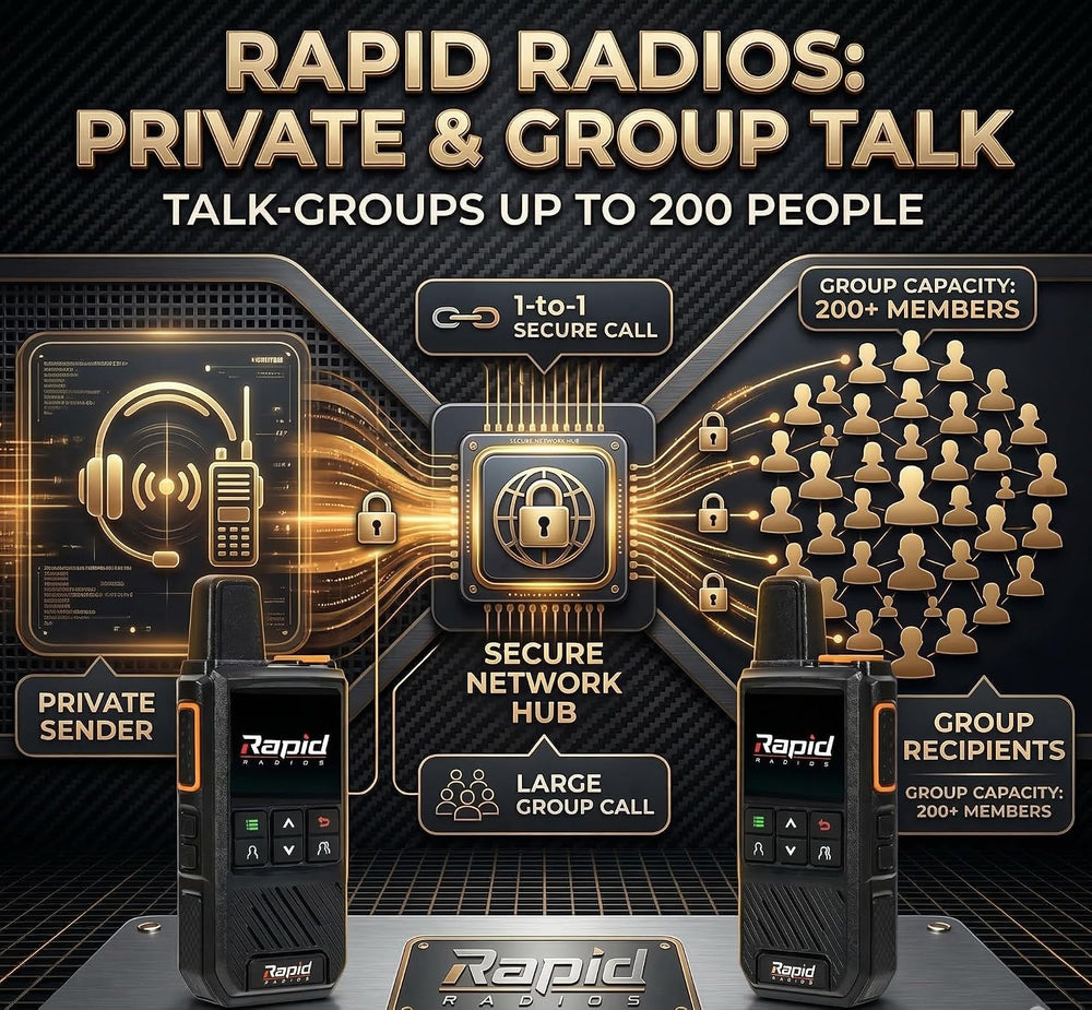 Rapid Radios G1 - Nationwide LTE Walkie-Talkies - Unlimited Range Cellular Pu...