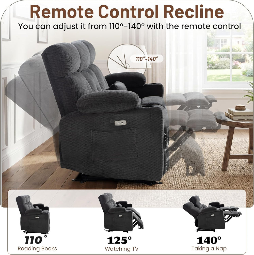Power Reclining Sofa with Heat and Massage| RV Wall Hugger Recliner Sofa with...