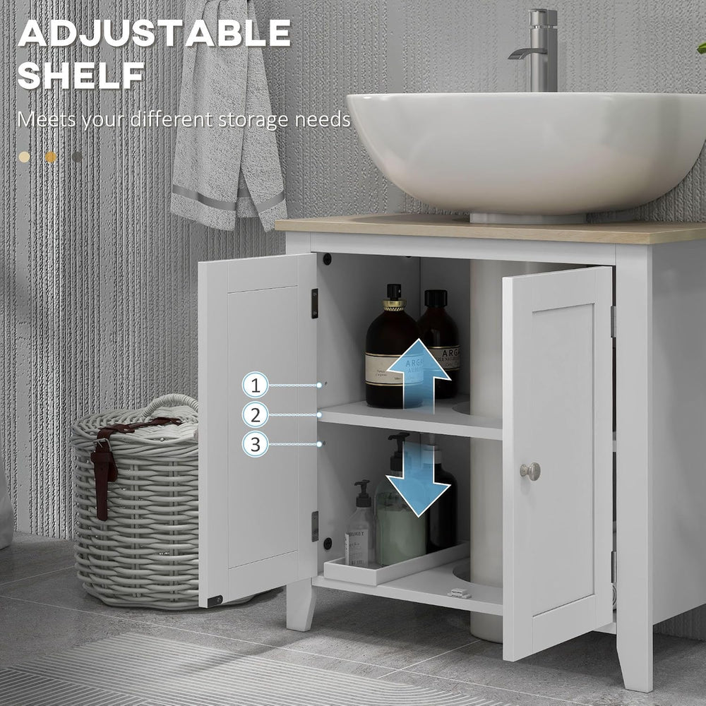 Under-Sink Bathroom Storage Cabinet with Adjustable Shelves