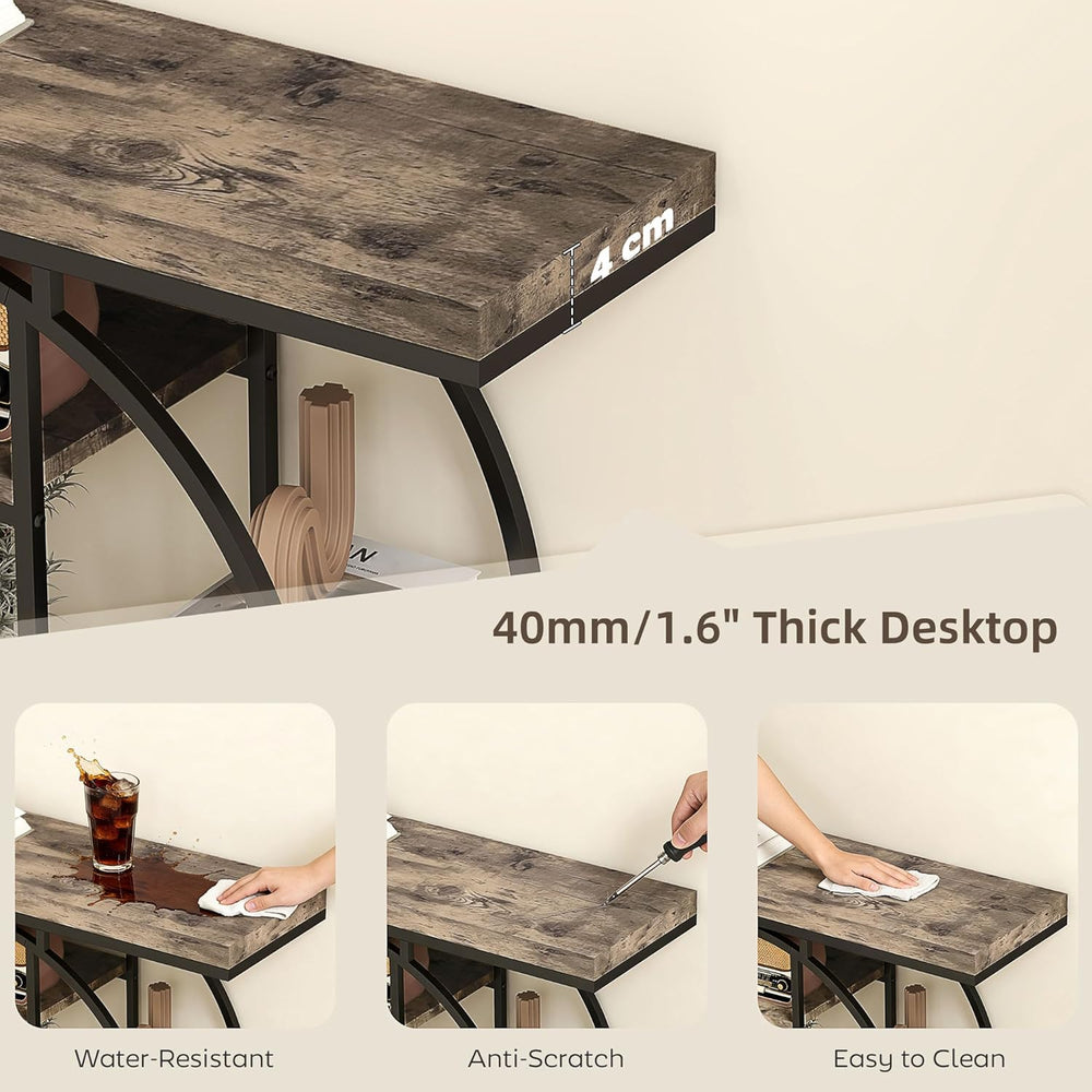 HOMCOM Entryway Table, 39.4" Console Sofa Table with Storage Shelves and...
