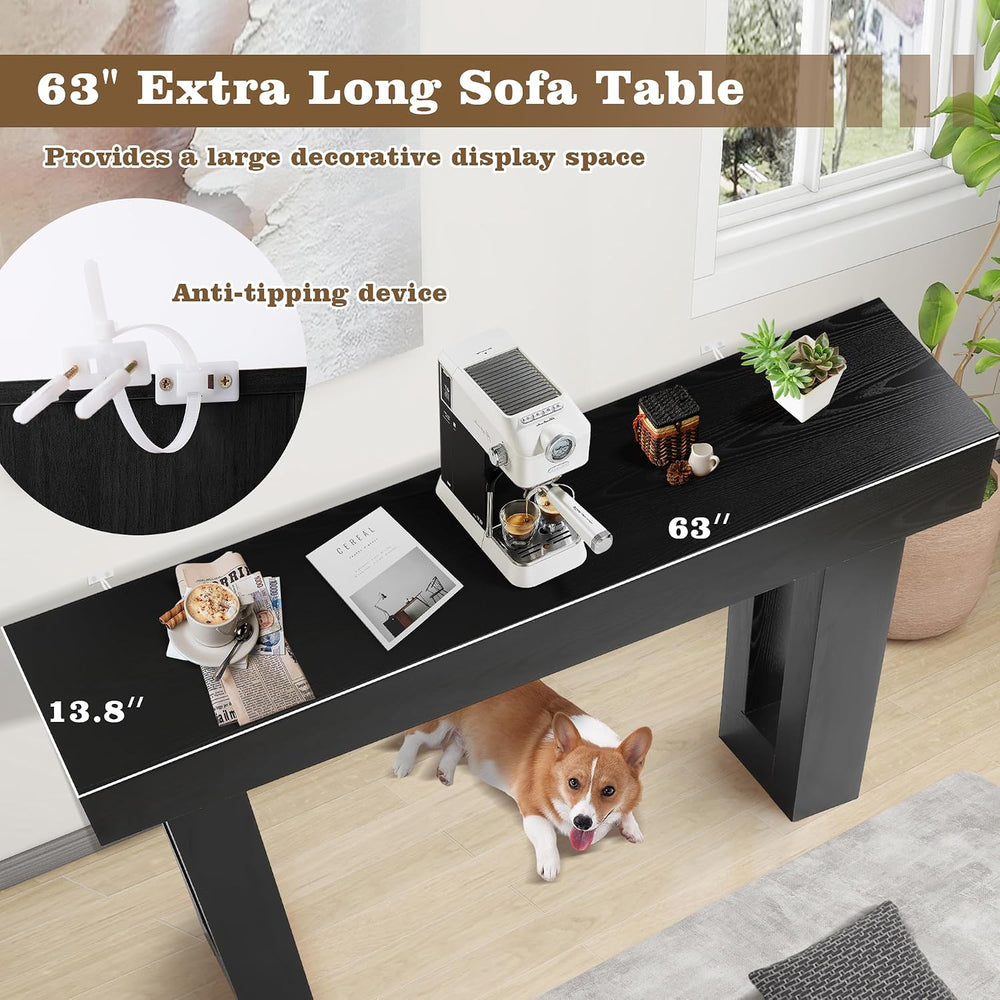 TITIMO 63 Inch Long Console Table, Farmhouse Wooden Sofa Table Behind Couch |...