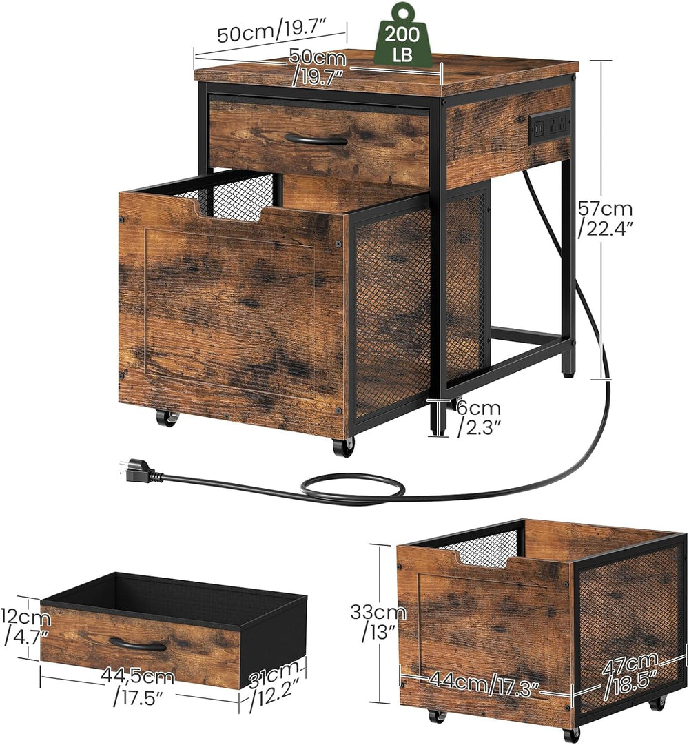 CHOEZON Mini Fridge Stand with Power Outlet, Large Side Table with 2AC and 2 ...