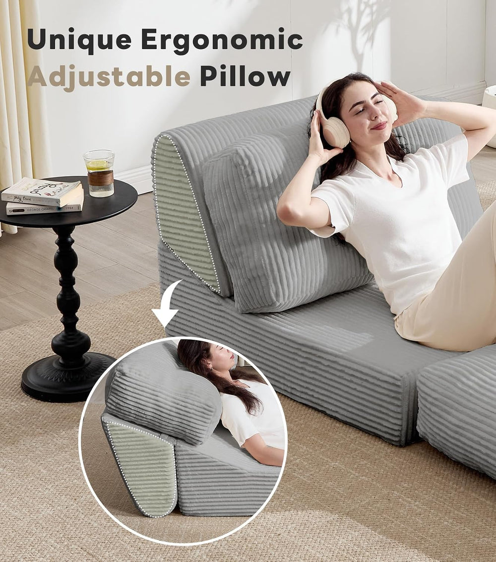 35.8'' Folding Sofa Bed, Convertible Sleeper Chair with Large Pillow,...