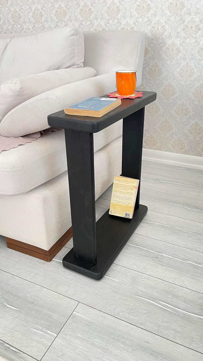 Very Narrow 7 inch Wide Side Table for Small Apartment Between Chairs, Skinny...