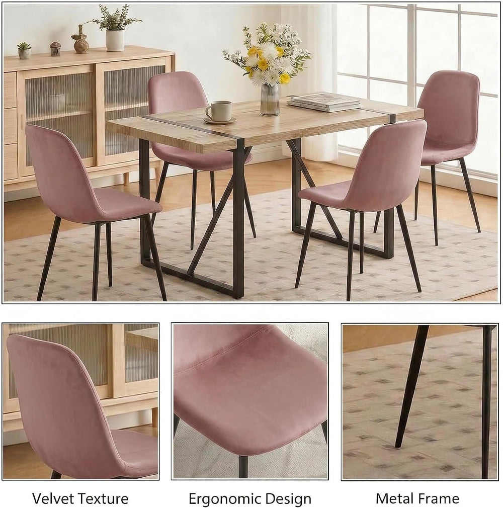 YYQ 55" Dining Table Set for 4, Modern Rectangle Wood Dining Table, Kitc...