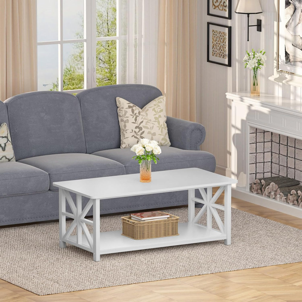 GreenForest Coffee Table for Living Room with Round Corners
