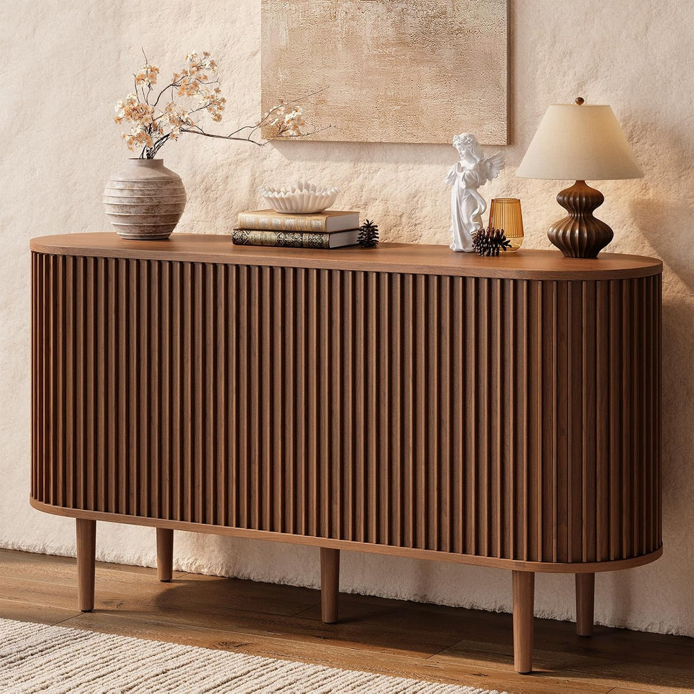 ONBRILL 55" Buffet Sideboard Cabinet with 2 Door/Adjustable Shelf, Walnut