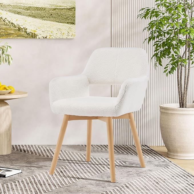 Desk Chair No Wheels Vanity Chair Makeup Chair Comfy Accent Chair for Living ...
