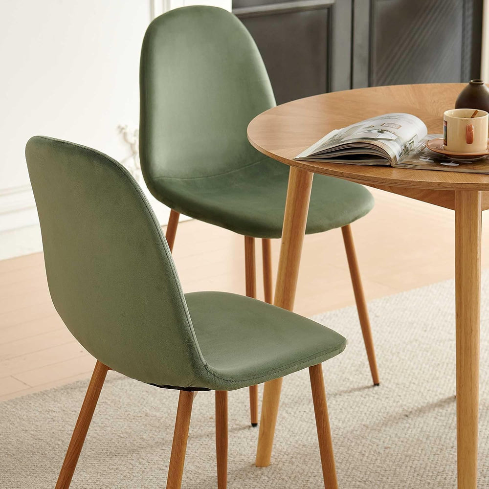 Small Oak Round Dining Table Set for 4, Modern 35'' Kitchen Coffee Ta...