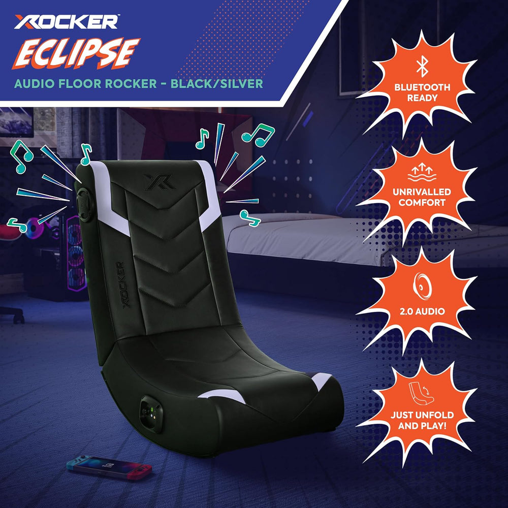 X Rocker Video Gaming Floor Rocker Chair, Built-in Audio, Foldable, for Gamer...