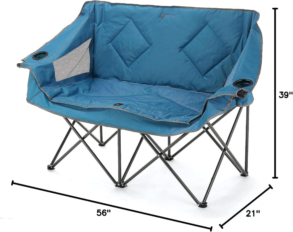 Portable Folding Double Duo Camping Chair Loveseat