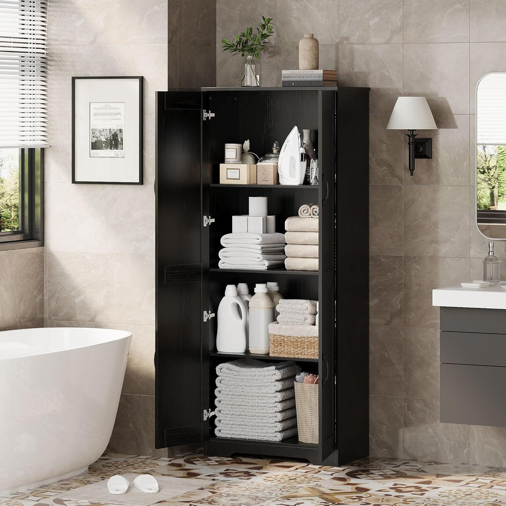 Garvee Tall Pantry Cabinet, 60" Kitchen Storage Cabinet with 2 Doors &am...
