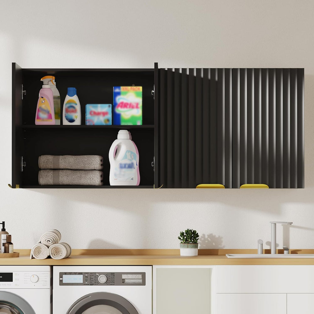ChooChoo 4 Doors Wall Cabinet Laundry Room, Bathroom Wall Cabinet with Adjust...