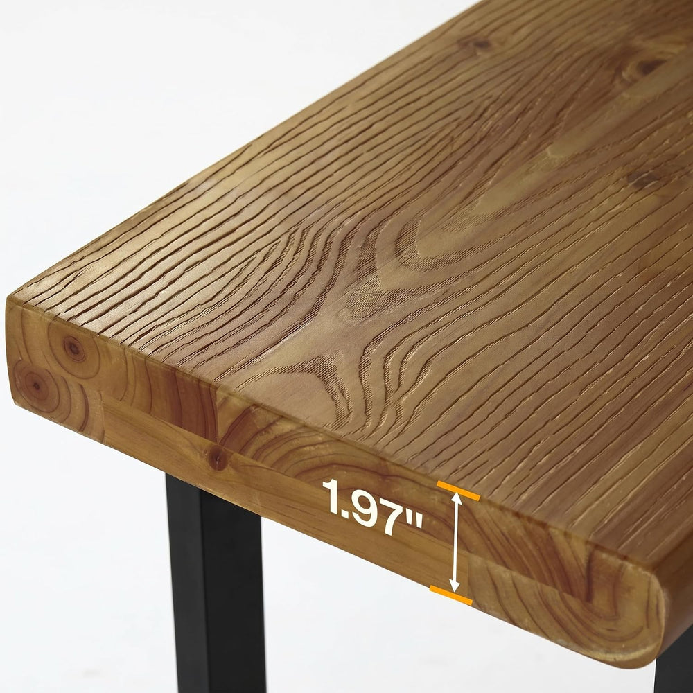 Solid Wood Live-Edge Console Table for Entryway, Farmhouse 63-Inch Narrow Lon...