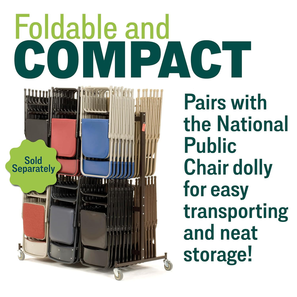 Steel Portable Folding Chairs by National Public Seating – 300 Series Premium...