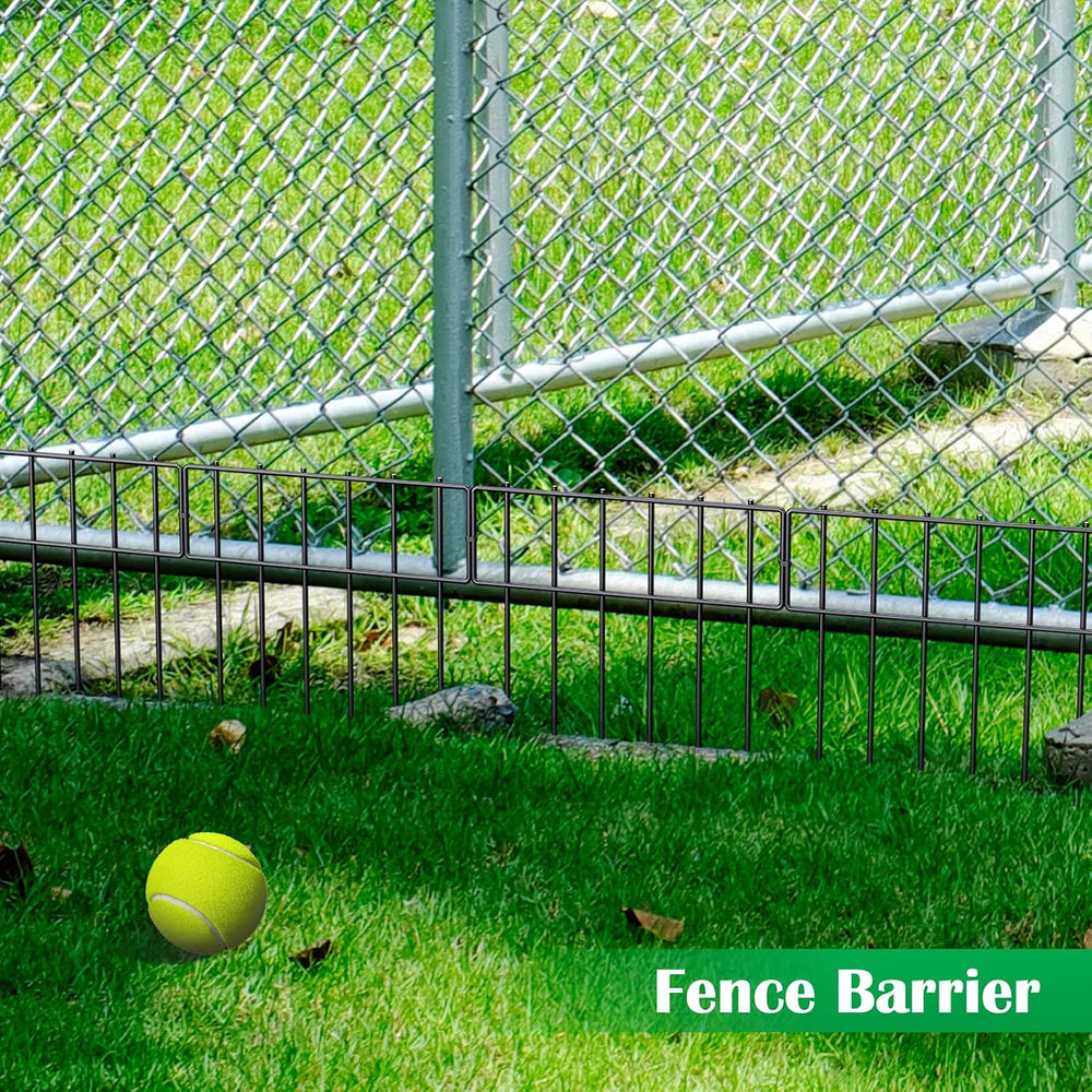 25 Pack Animal Barrier Fence, Metal No Dig Fence Panels for Garden, Black