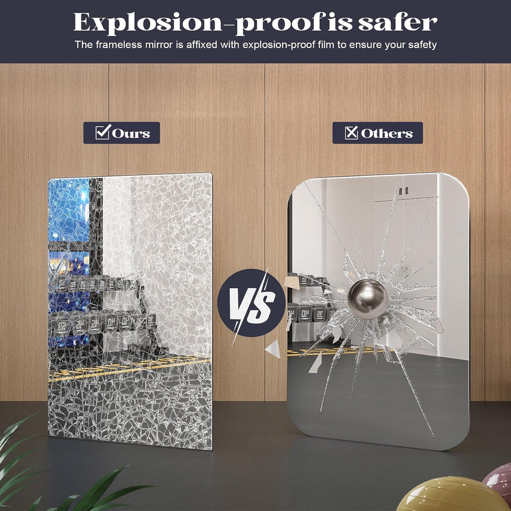 Brightify Frameless Mirror, 24x36 Inch Bathroom Mirrors for Over Sink, Temper...