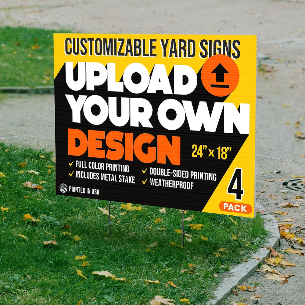 24x18" Custom Yard Signs for Business Double-Sided Personalized Photo Si...