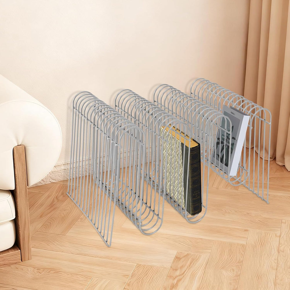 Metal Side Table,Creative Shape Bedside End Table with Magazine Rack,Wire Cub...