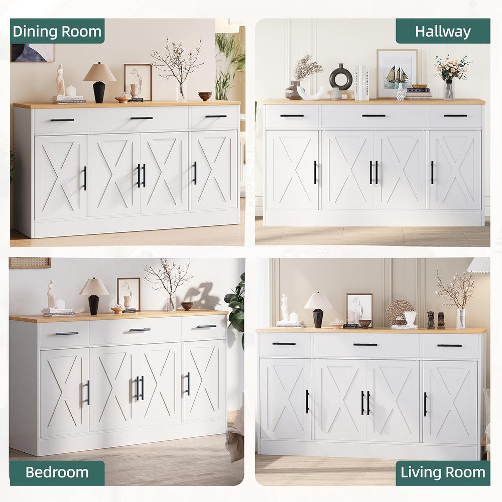 Shintenchi Buffet Cabinet with Storage,53.4" Large Kitchen Storage Cabin...
