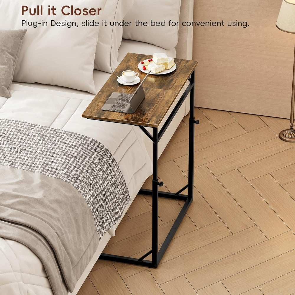 Vagusicc C Shaped End Table, Tall Side Table for Couch, C-Table End Table Adj...