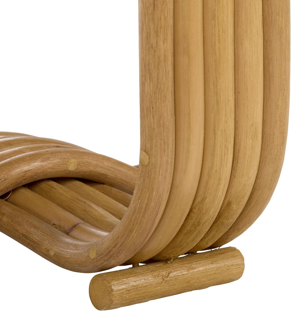 SAFAVIEH Furniture - Asleesh Round Accent Table - Natural Rattan - Fully Asse...
