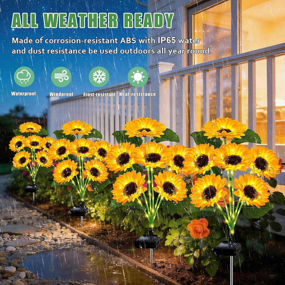 6 Pack with 36 Sunflower Lights,Solar Lights Outdoor Garden Decor,Solar Flowe...