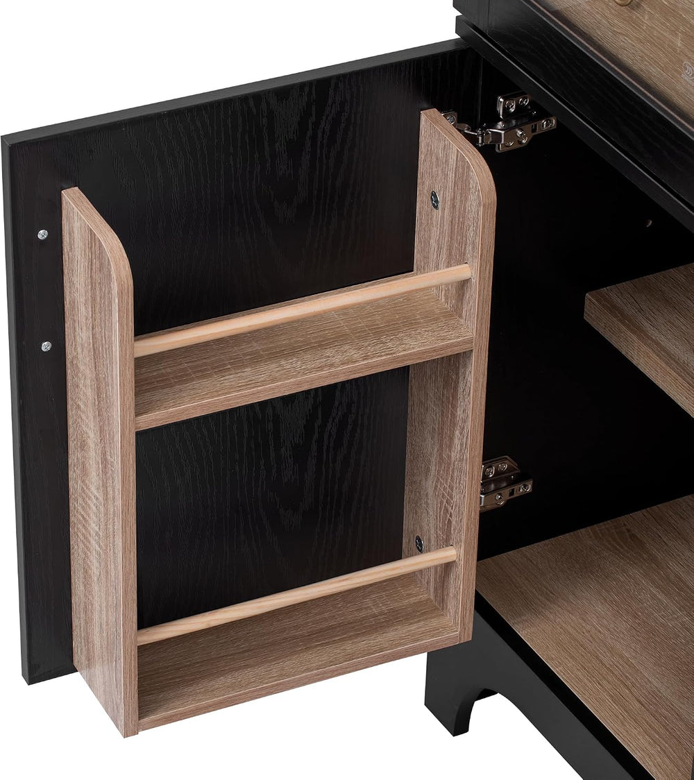 Modern 71" Tall Arched Kitchen Pantry with Door Shelves,Storage Cabinets...