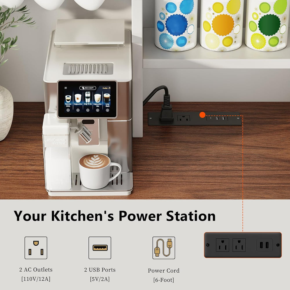 Einhomn 71" Tall Kitchen Pantry Cabinet with Charge Station, 3 Adjustabl...