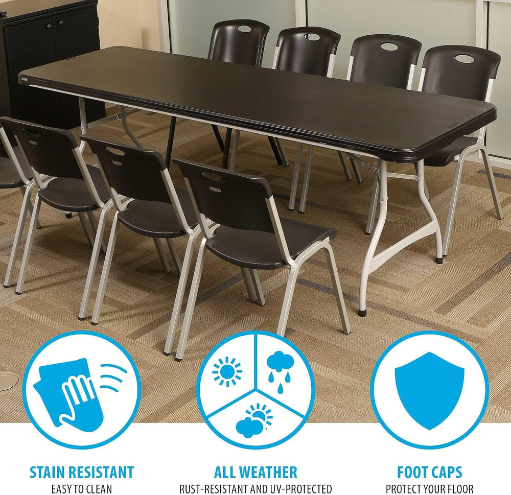 Lifetime 8-Foot Folding Table, Black and Silver - Pallet Pack of 27