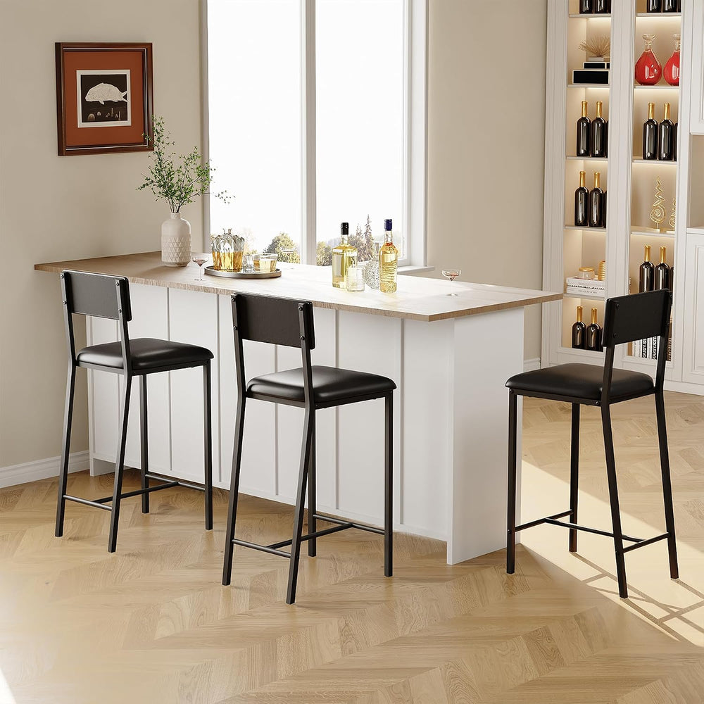 IDEALHOUSE Dining Chairs Set of 2 Upholstered PU Dining Chairs Curved Backres...