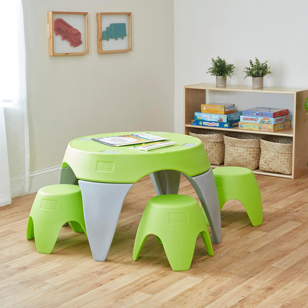 ECR4Kids Ayana Table and Stool Classroom Set, Childrens Furniture, Lime Green...