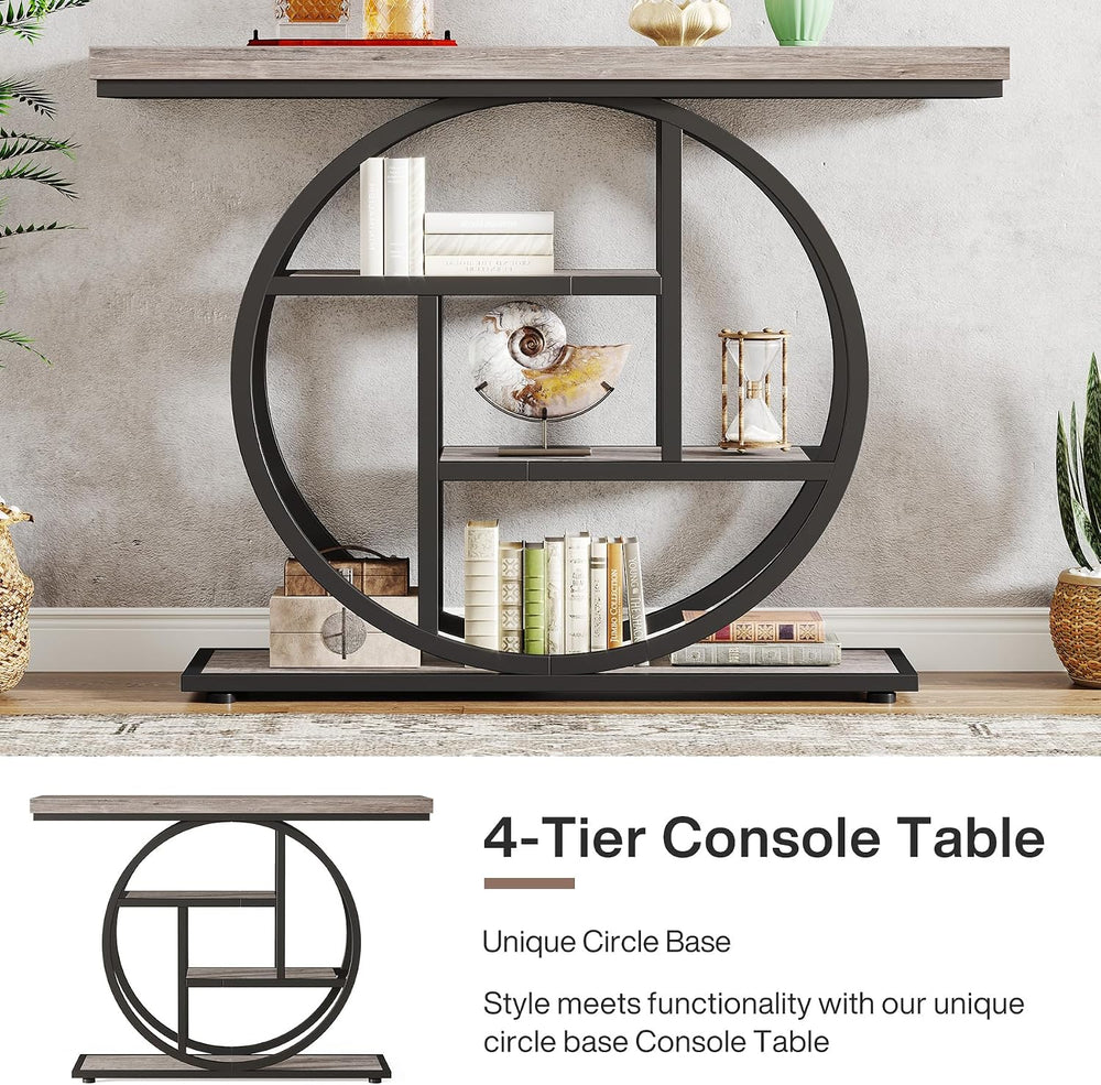 Tribesigns 41.3" Console Table, Industrial 4-Tier Sofa Table Entryway Ta...