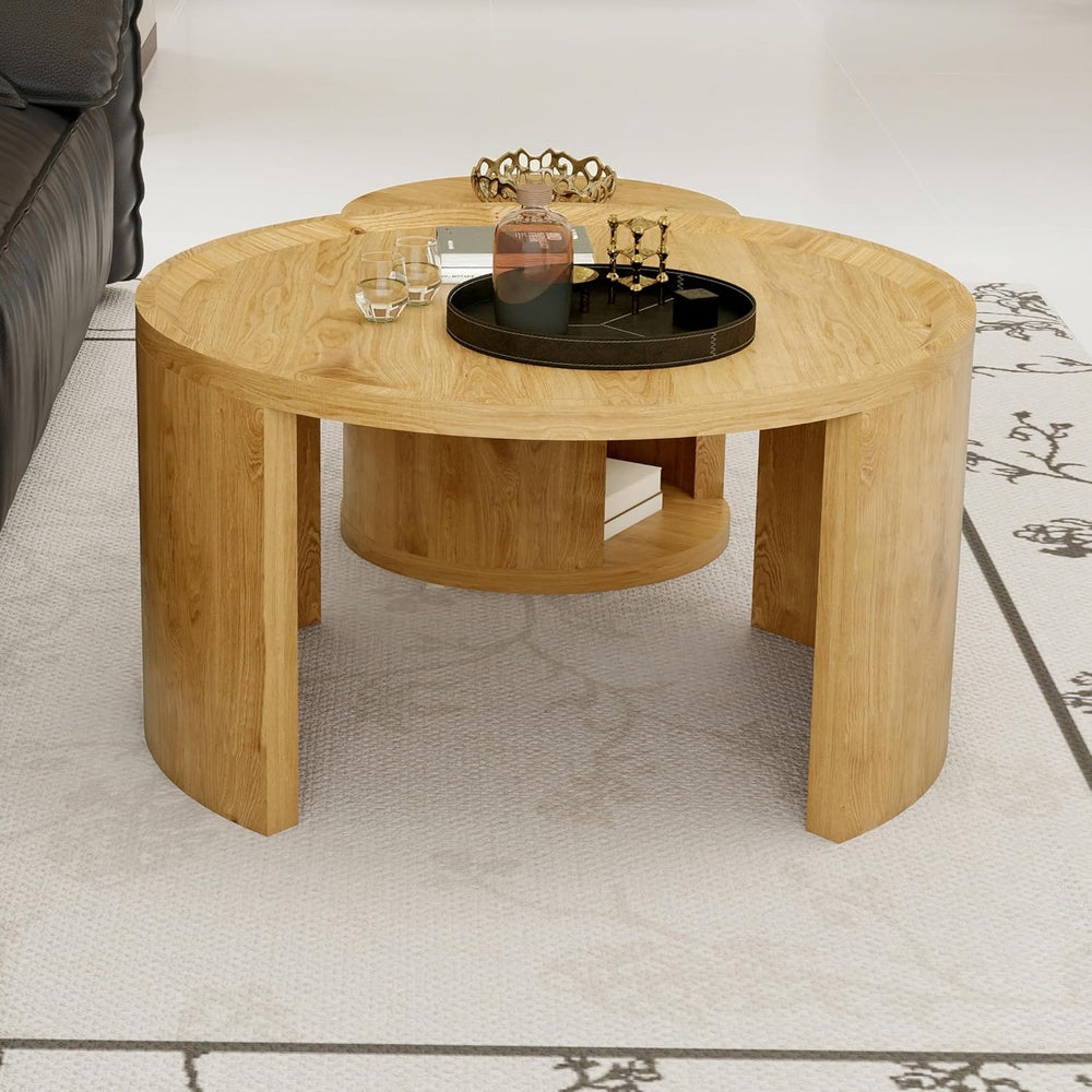 32" Anti-Slip Nesting Tables, Nesting Side Tables with Smooth Wood top, ...