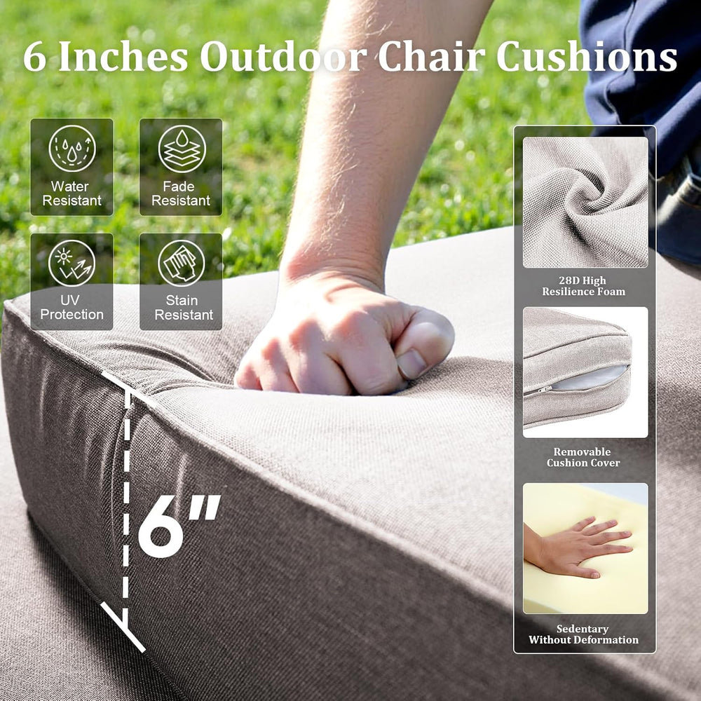 Luxury Outdoor Swivel Rocker Patio Chairs Set of 2 with 6-Inch Thick Cushions...