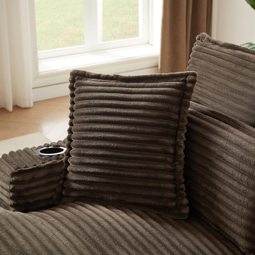 47.2"Oversized Chaise Lounge Chair Indoor,Corduroy Reading Chair with Cu...