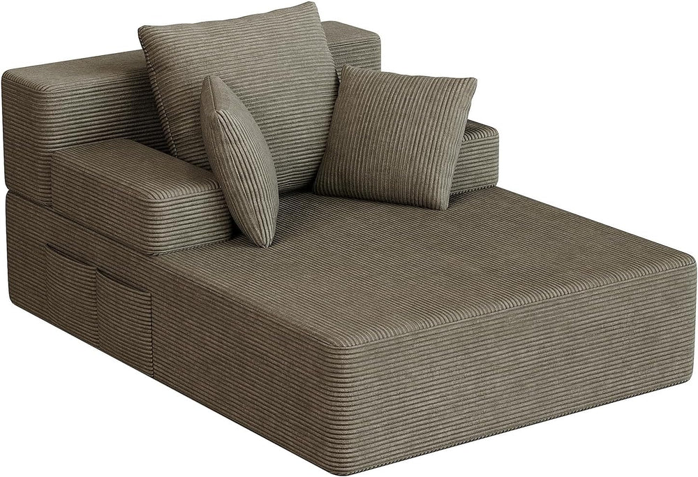 79.5" Oversized Boneless Chaise Lounge, Chaise Lounge Chair Indoor, Brown