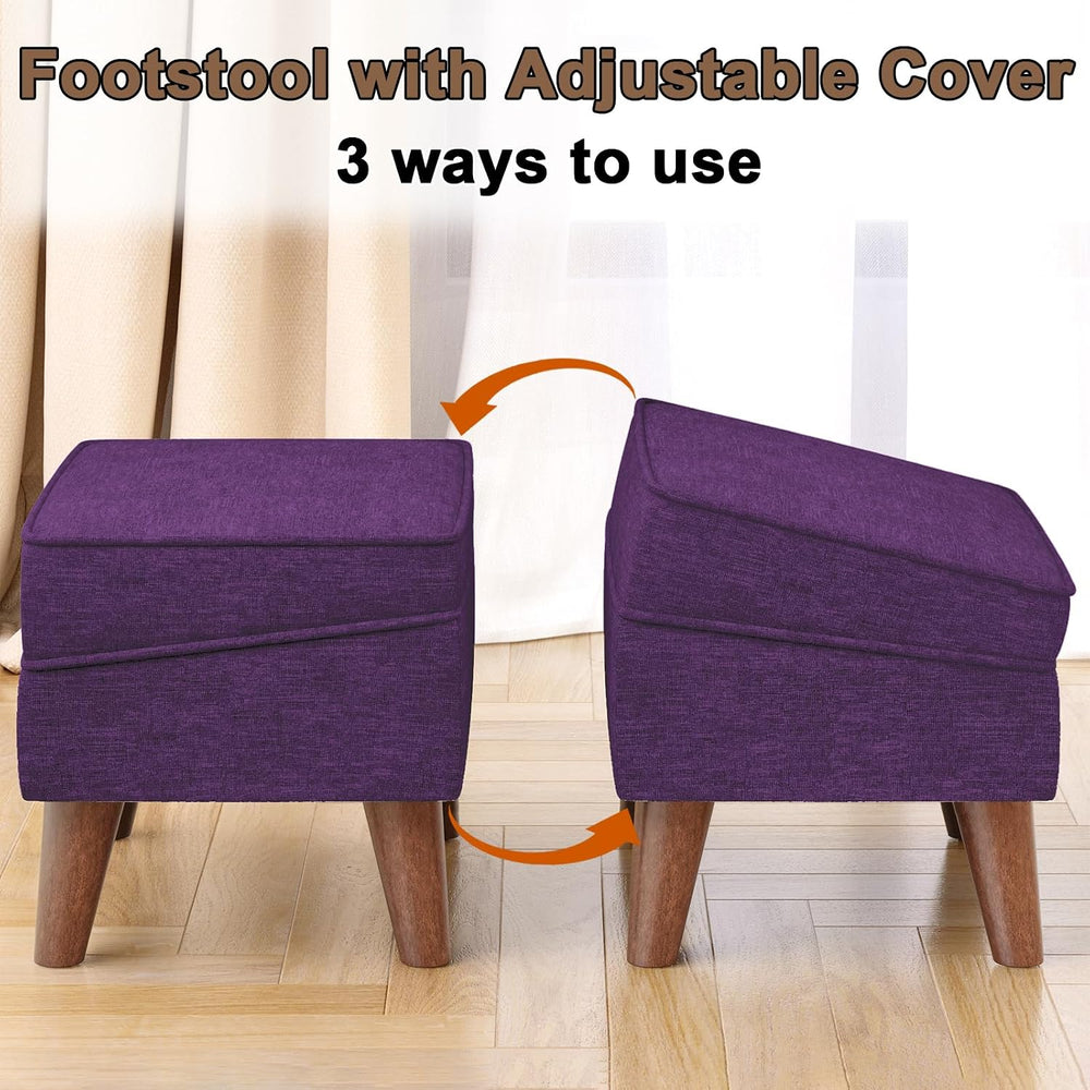 FAGAGA Storage Ottoman, Small Foot Stool Ottoman with Adjustable Lid | Sturdy...