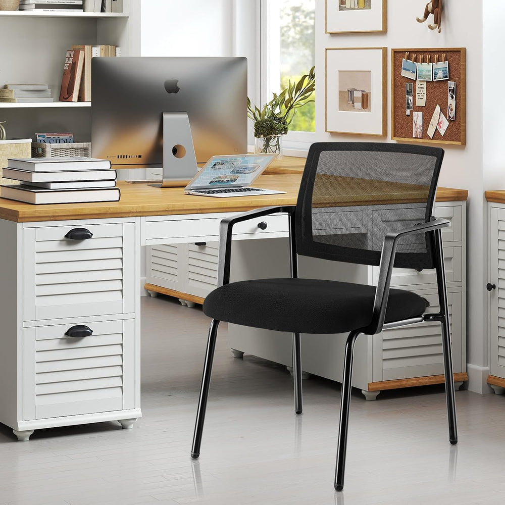 DUMOS Stacking Arm Chairs 1 Pack, Mesh Office Guest Reception Chairs