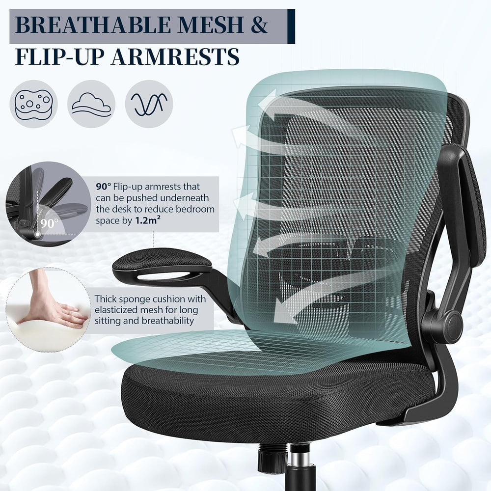 FelixKing Office Chair, Ergonomic Comfy Desk Chair with Flip-up Armrests | Ad...