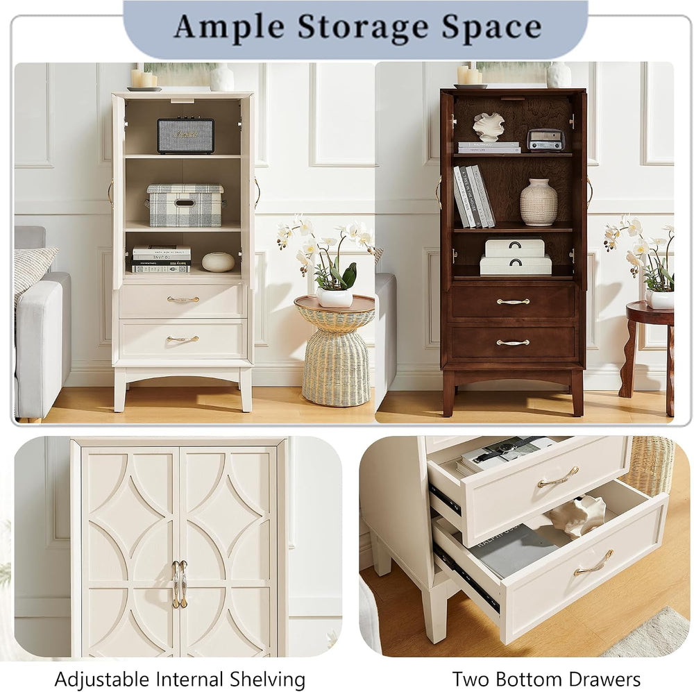 MERITLINE 53.5" Tall Kitchen Pantry Cabinet with Doors & Drawers, Mi...