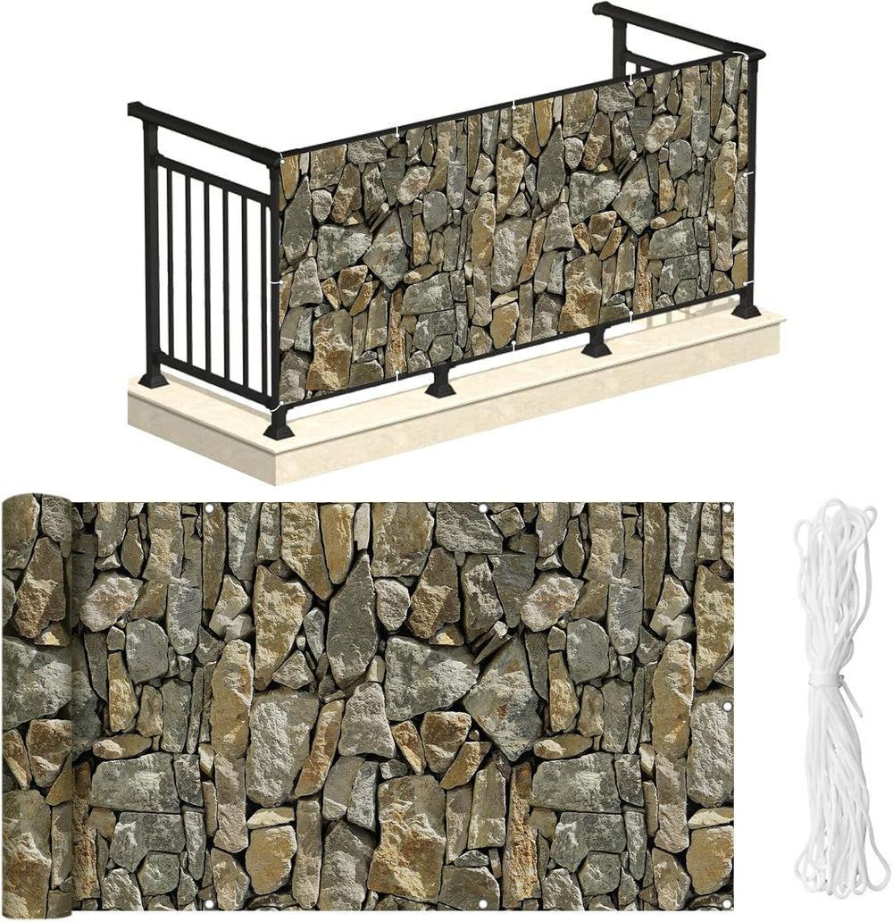 NAIMORUI Balcony Privacy Screen, 450 GSM PVC Fence Cover, 34 x 180 Inches