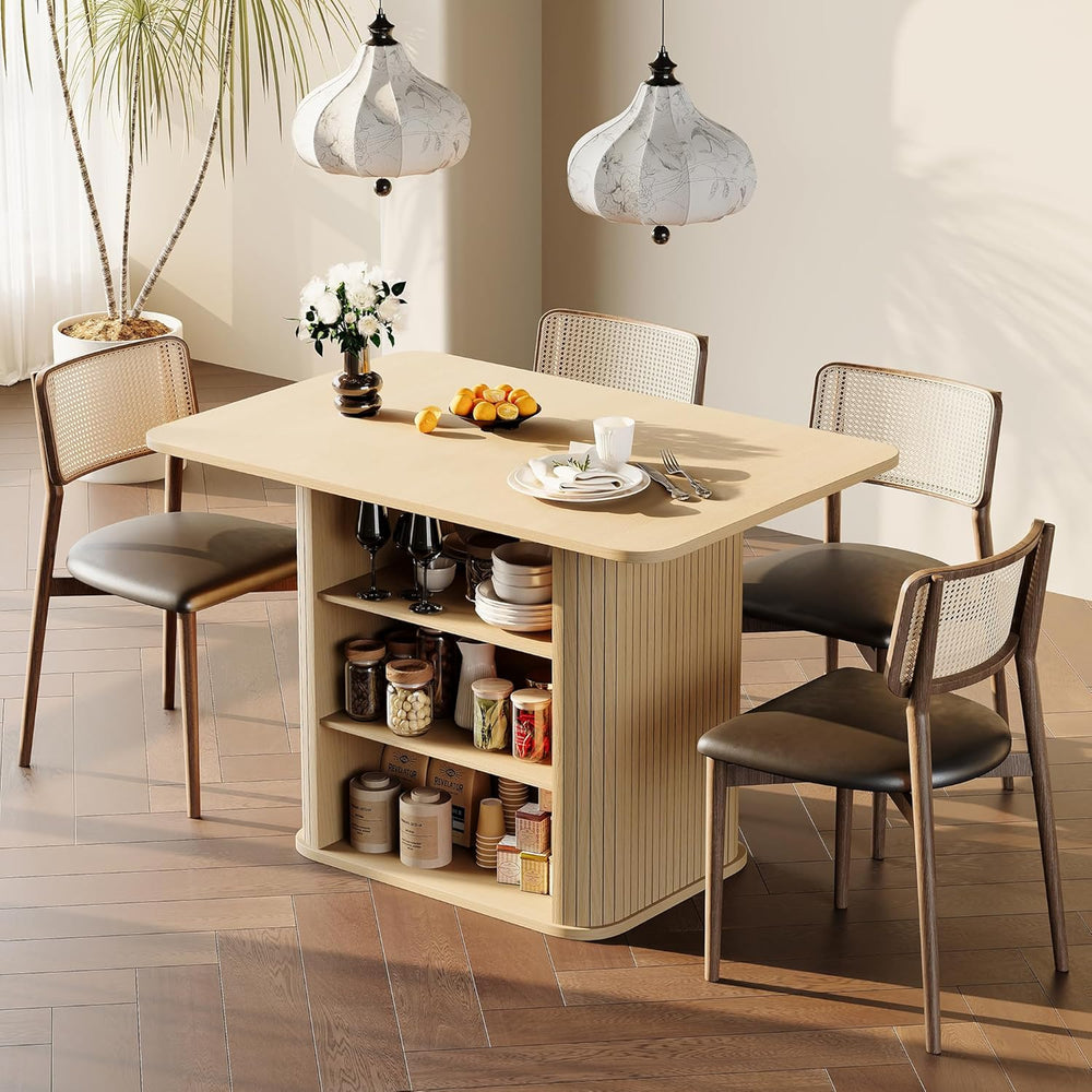 FUQARHY Dining Table for 4, Small Rectangular Kitchen Table for 2 with 3-Tier...