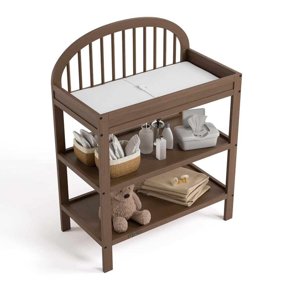 Graco Olivia Changing Table with Water-Resistant Changing Pad, Hazelnut