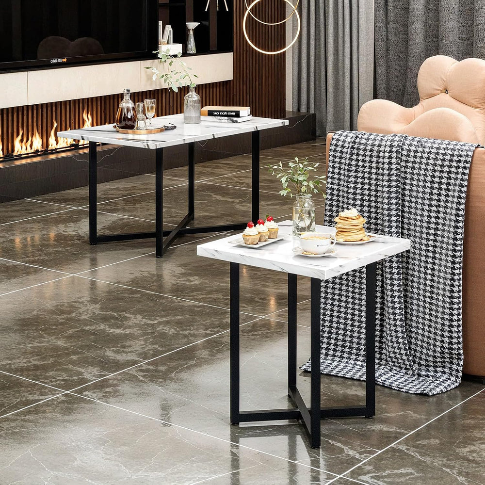 Hooseng Coffee Table Set of 3 Coffee Table and end Table Sets, Modern Living ...